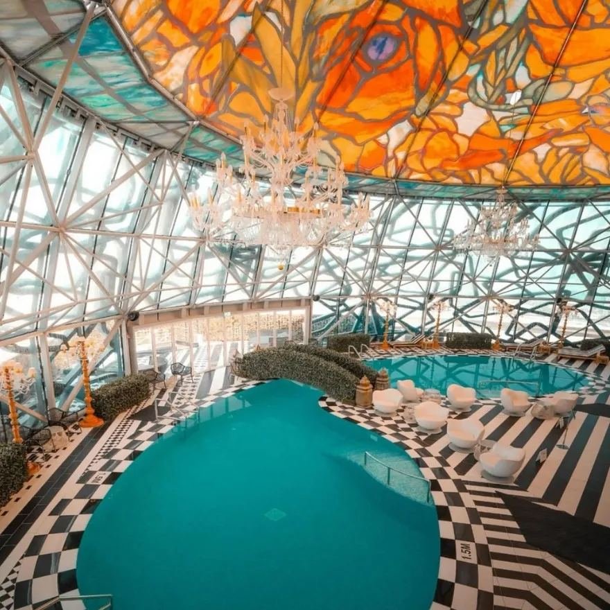 ESPA at Mondrian Doha - indoor pool under the stained-glass dome