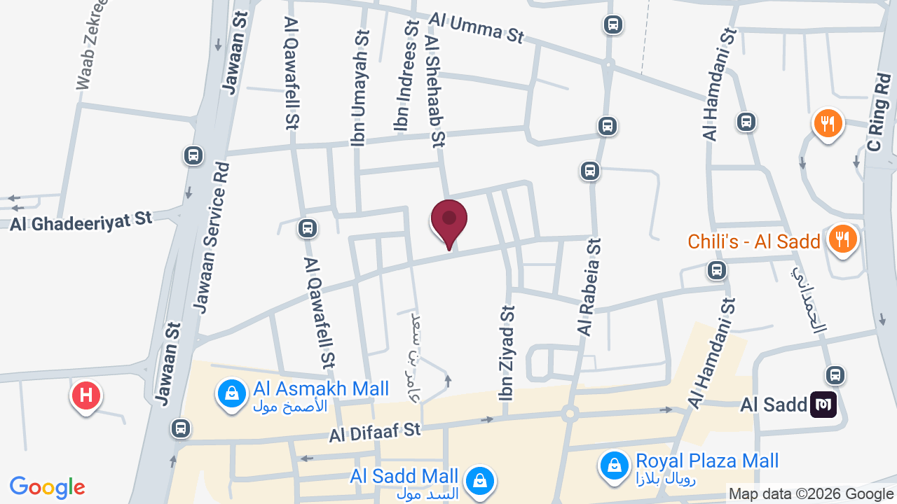 Map showing Rosette Spa Center Al Sadd