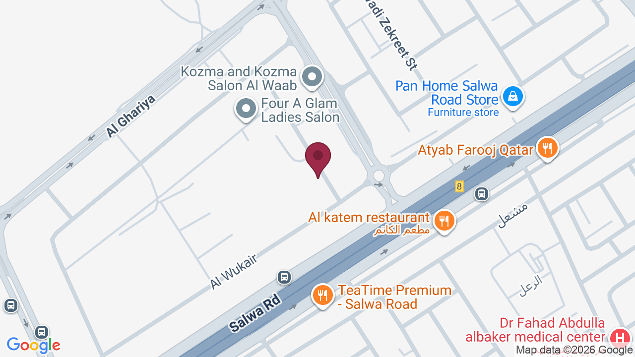 Map showing Noor Beauty Salon Al Waab