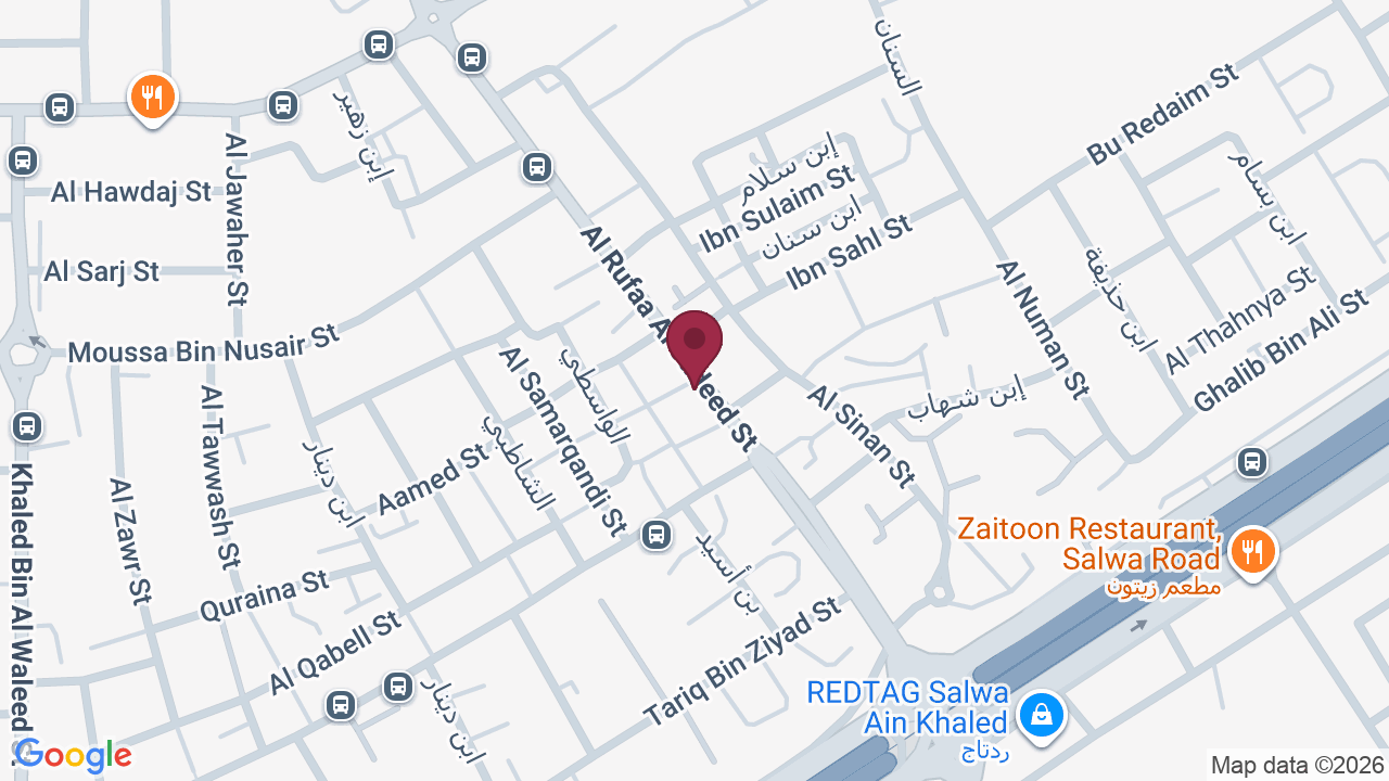 Map showing MUA beauty center