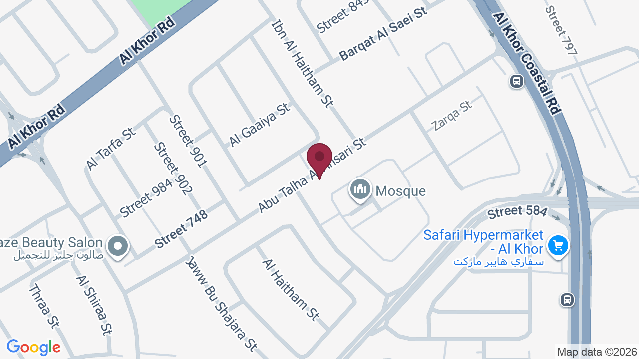 Map showing La ManoBella Salon ALKhor Branch صالون لامانوبيلا الخور
