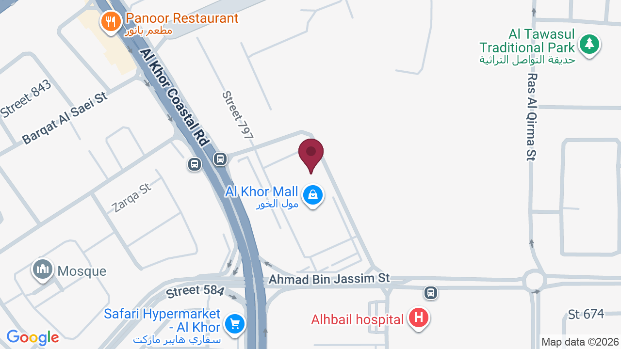 Map showing Doha Beauty Center – Al khor