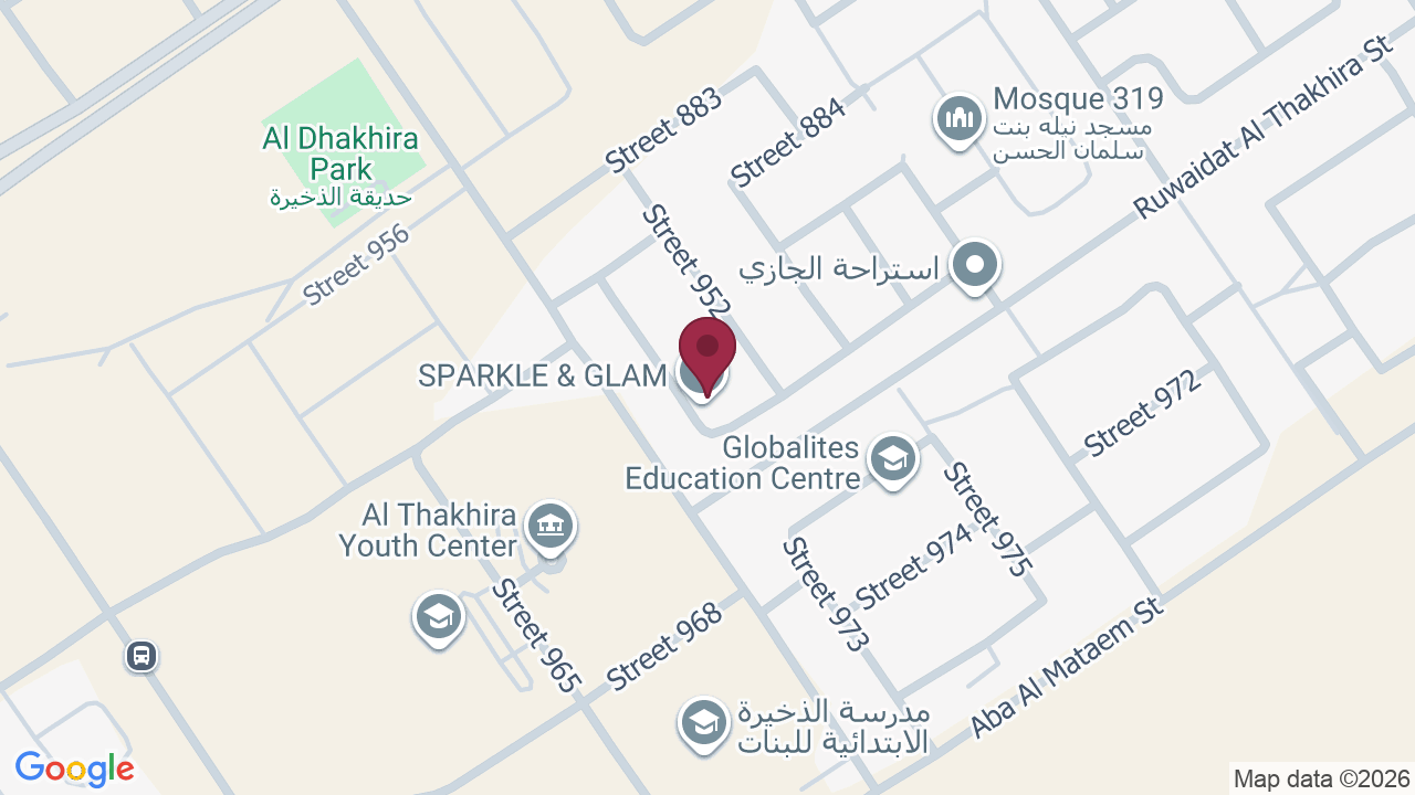 Map showing SPARKLE & GLAM