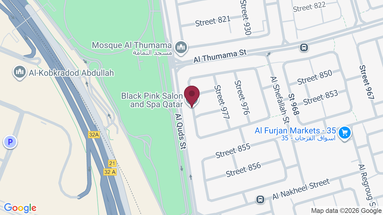 Map showing Black Pink Salon and Spa Qatar