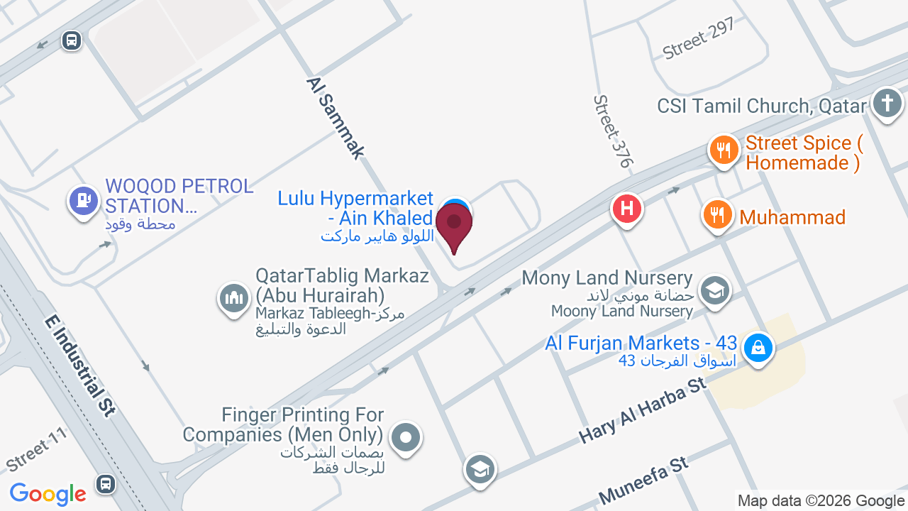 Map showing Doha Beauty Center – Ain Khalid