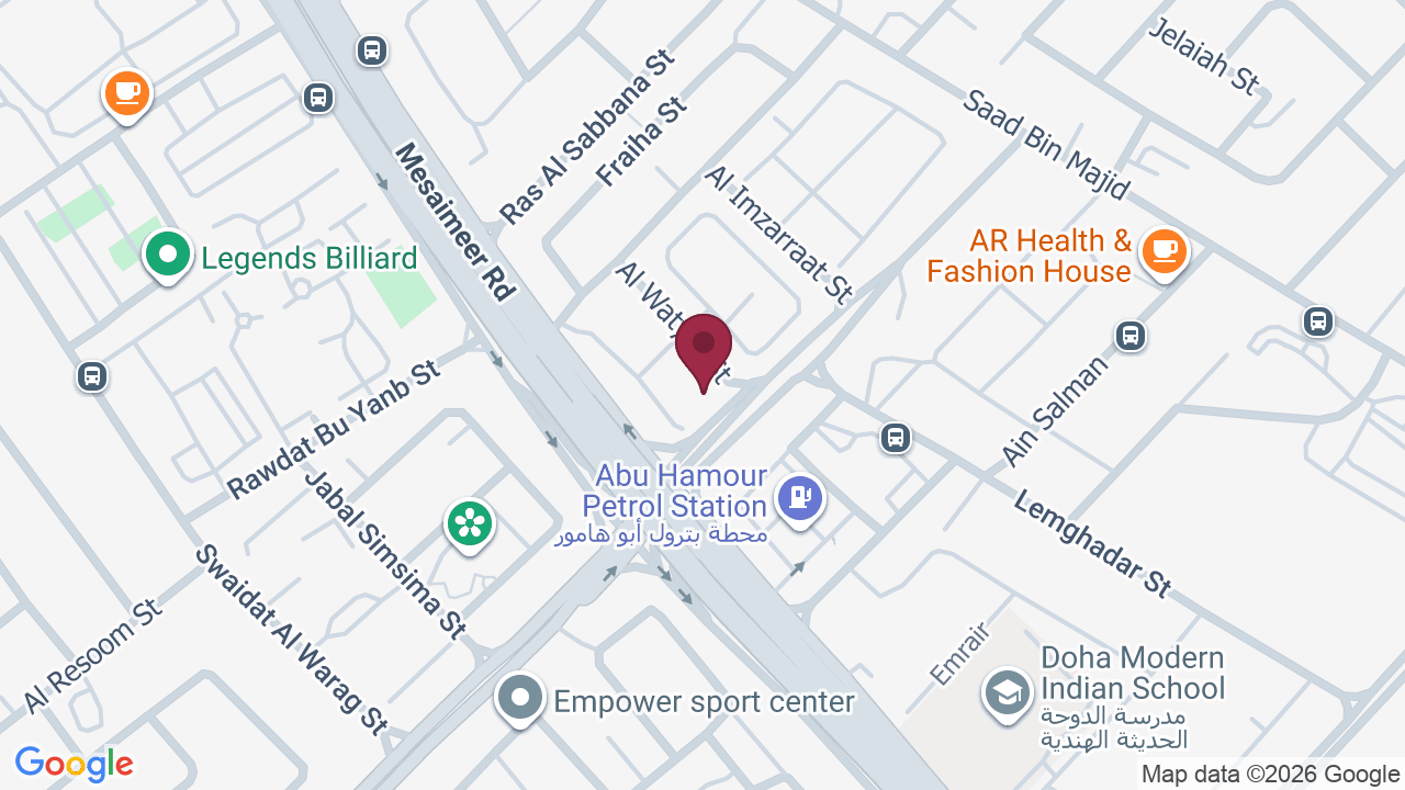Map showing Rehab Beauty Salon- Abu Hamur Mesaimeer Rd