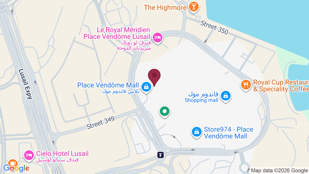 Map showing Rayyan salon & spa Vendome