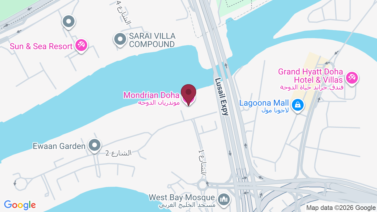 Map showing ESPA Gym at Mondrian Doha