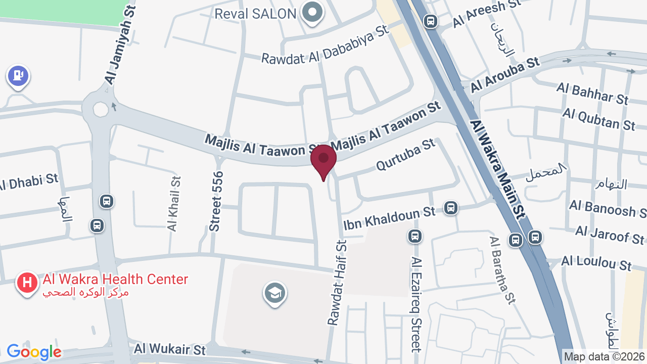 Map showing GHOSON SPA & WELLNESS – Al Hilal غصون سبا اند ويلنس