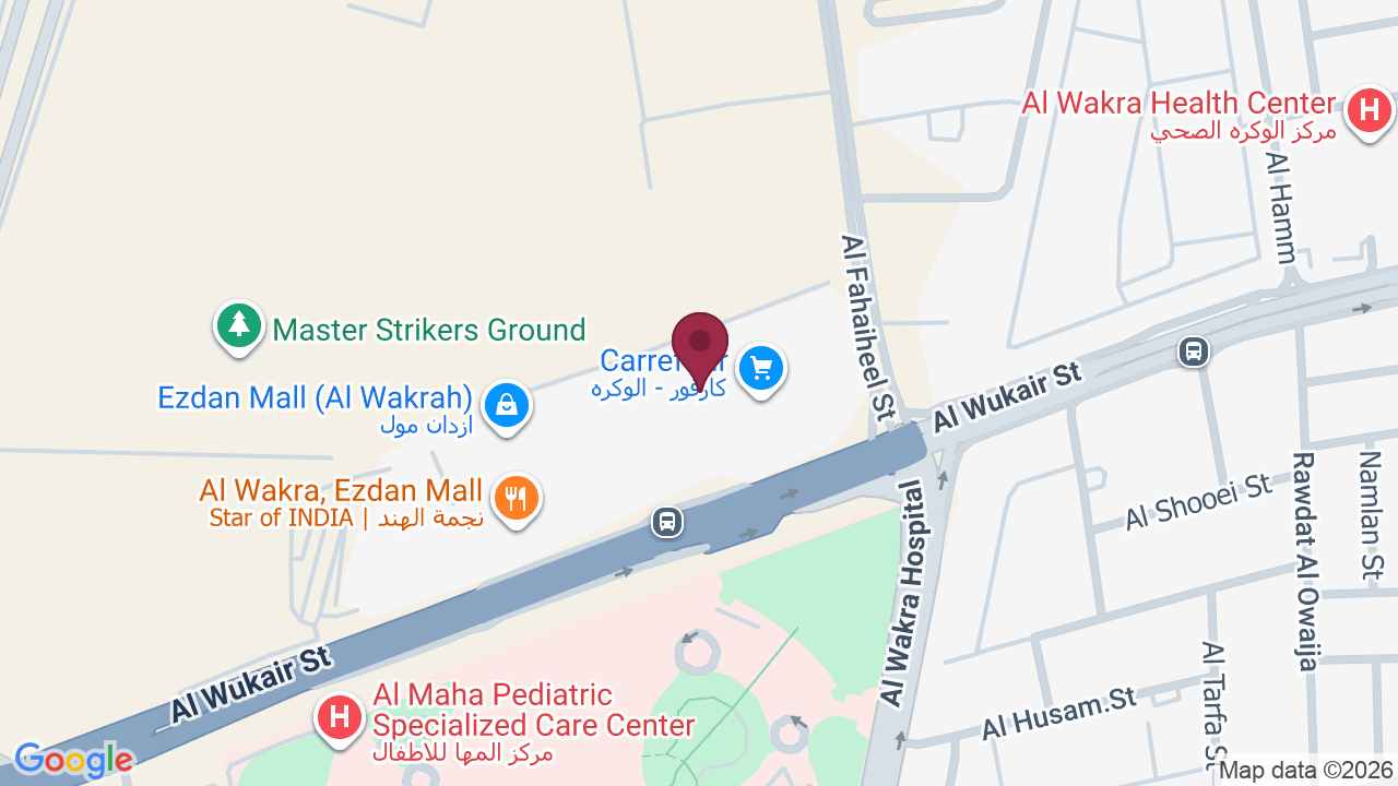 Map showing Kidz Kutz Salon . alwakra . branch 1. azdan mool . floor 2 . صالون كيدزكتز . فرع الوكرة . ازدان مول . الطابق الثاني