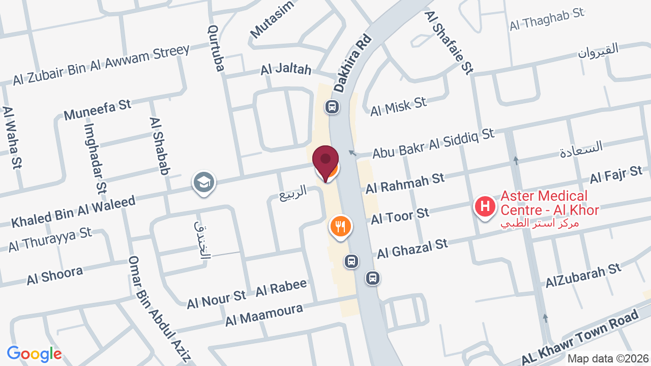 Map showing Al Khor Saloon