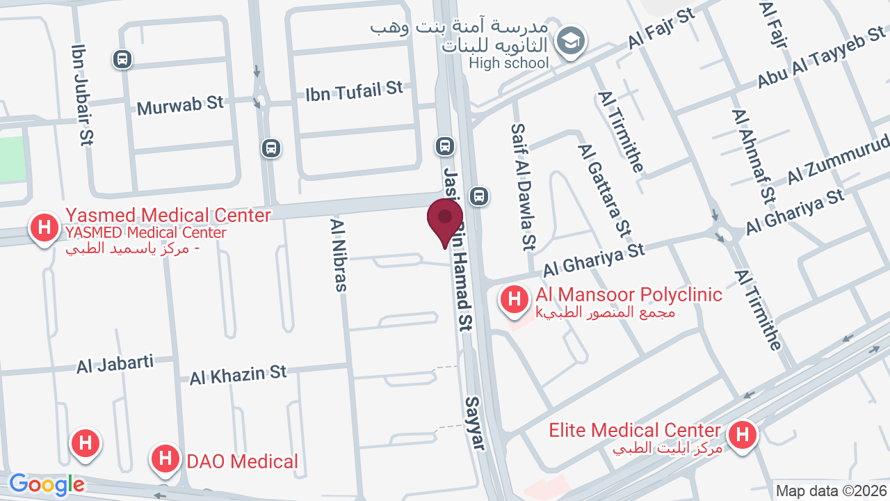 Map showing SHABAB ALKHADRA BARBER shop