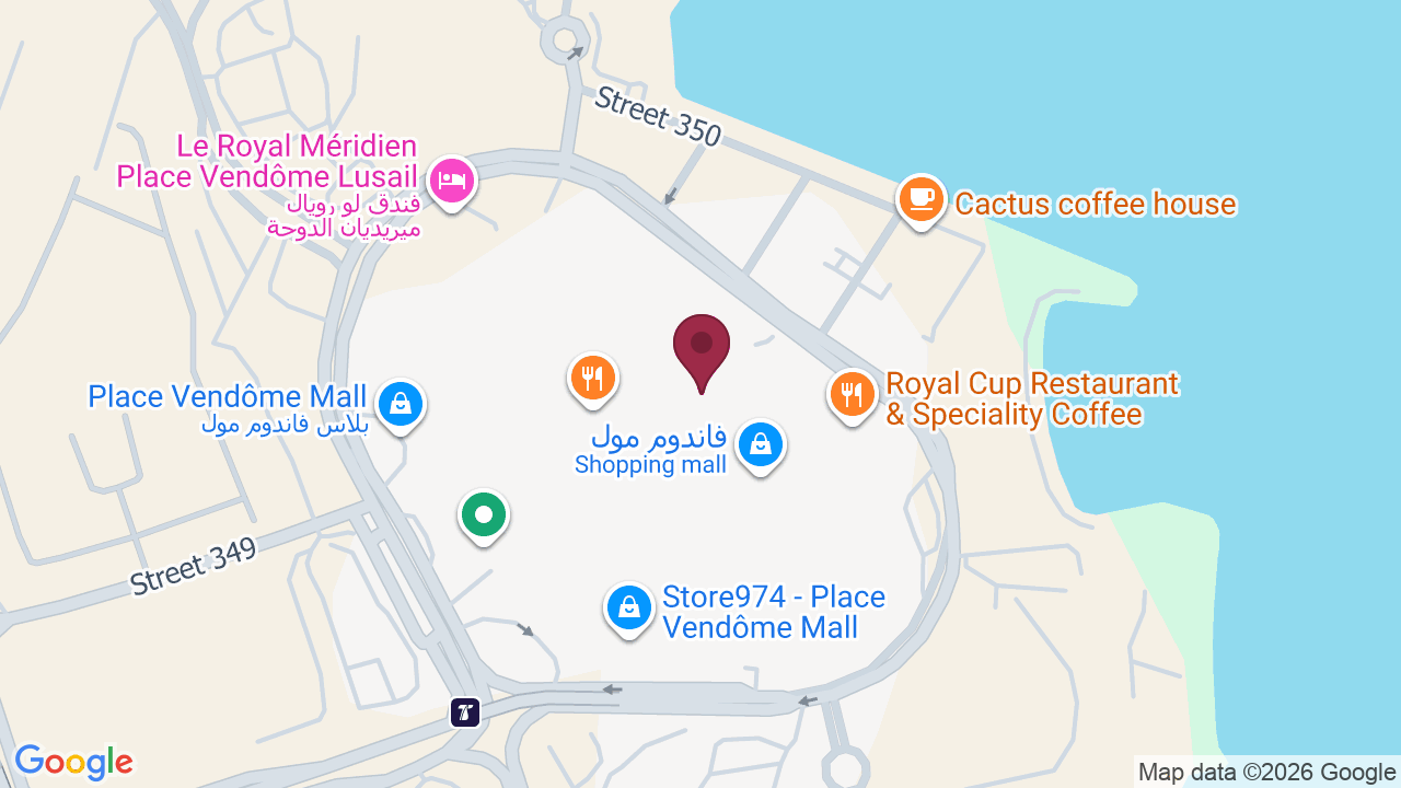 Map showing 1847 Grooming for Men Place Vendome, Lusail, Qatar
