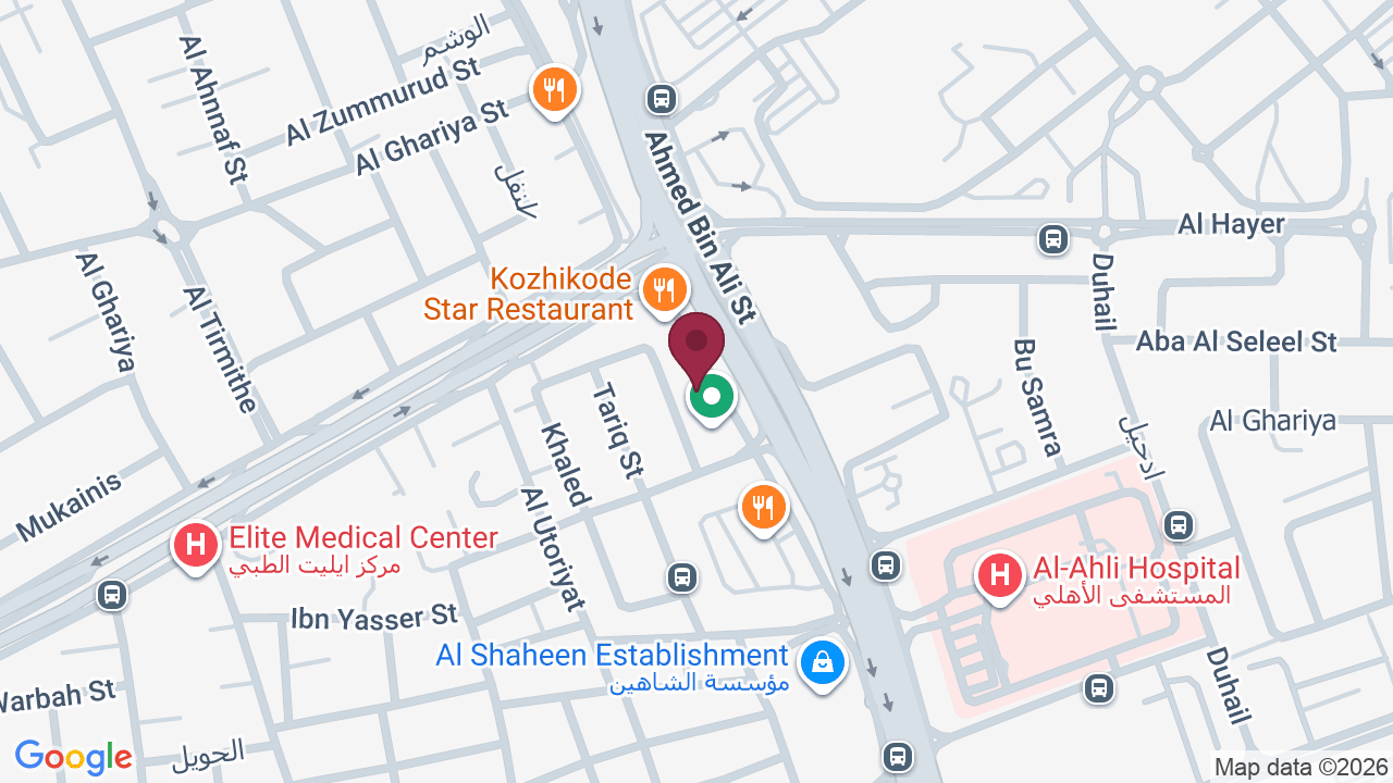 Map showing Al khaleej, Doha