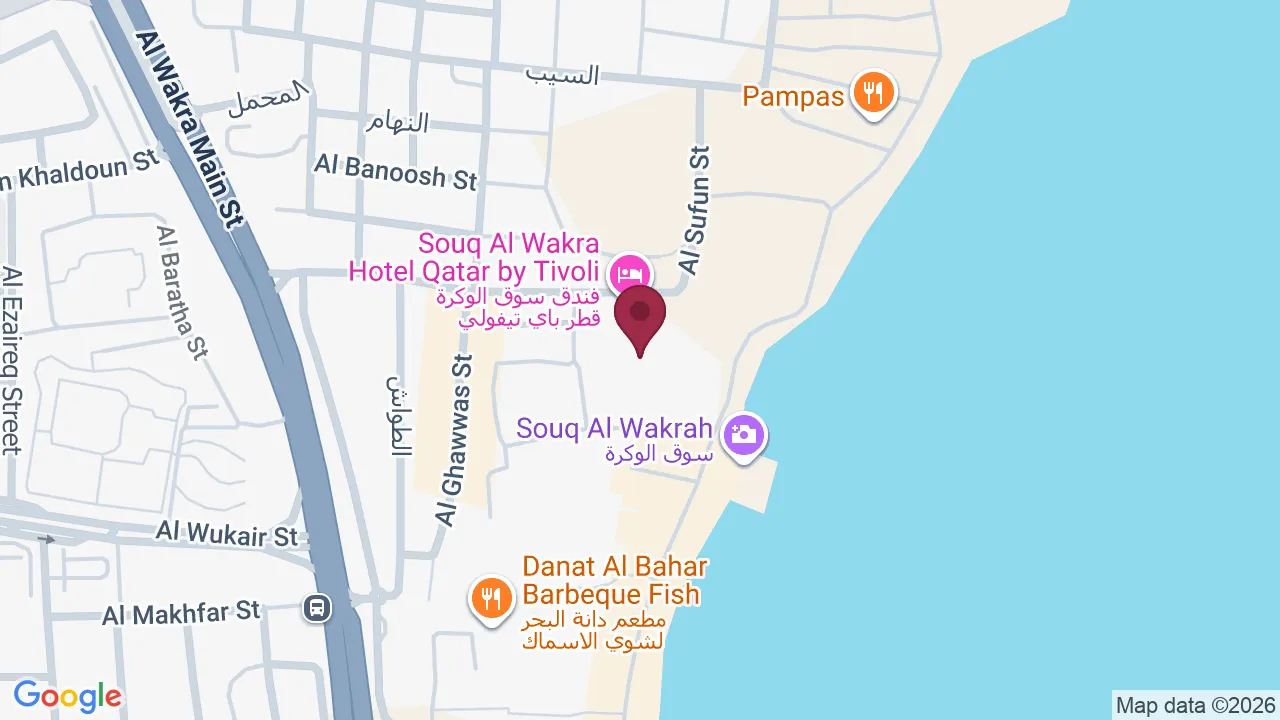 Map showing Tivoli Spa at Souk Al Wakra