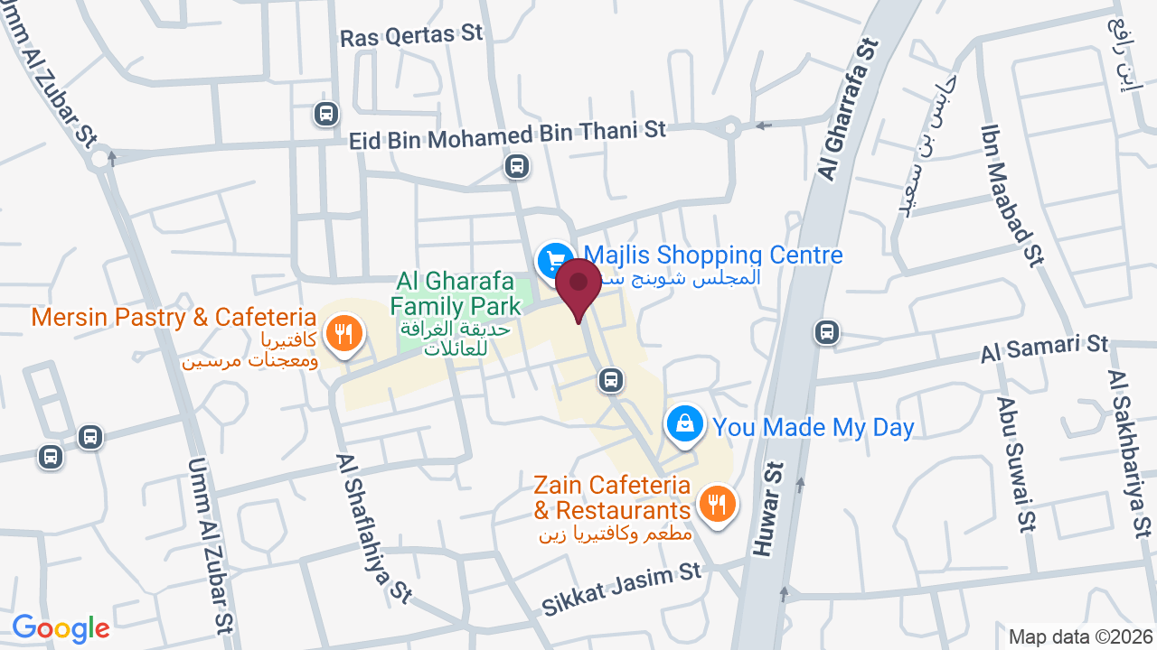 Map showing Sport Massage Art – Al Gharafa