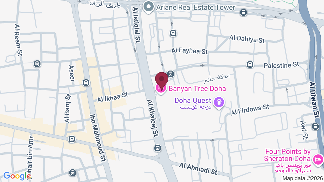 Map showing Banyan Tree Spa Doha