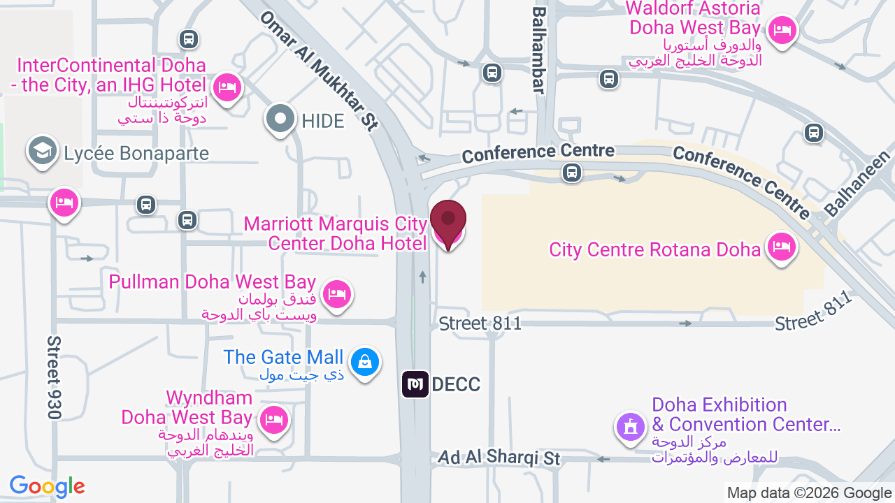 Map showing Saray Spa – Marriott Marquis City Centre Doha