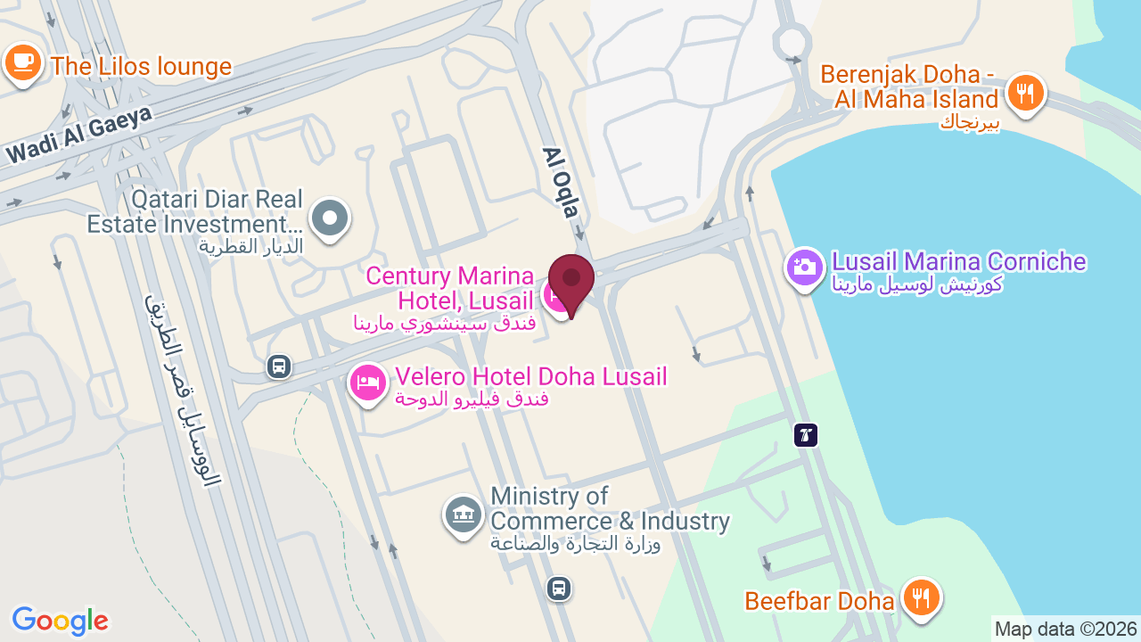Map showing Marina Stream Spa & Wellness