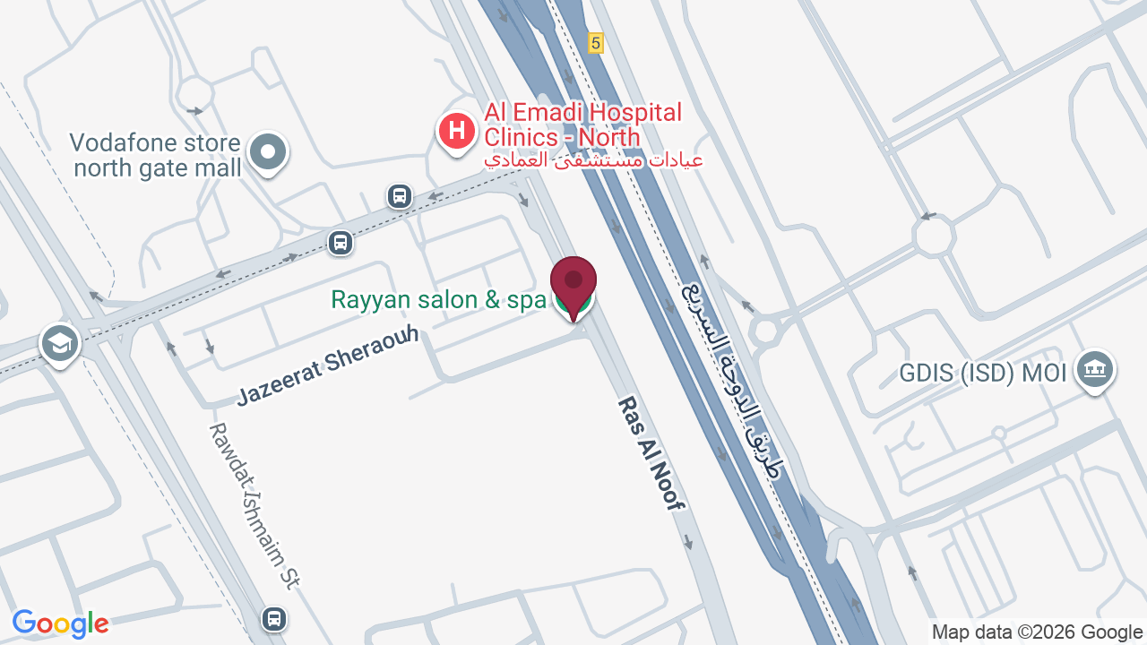 Map showing Rayyan Salon and Spa – Ezghawa