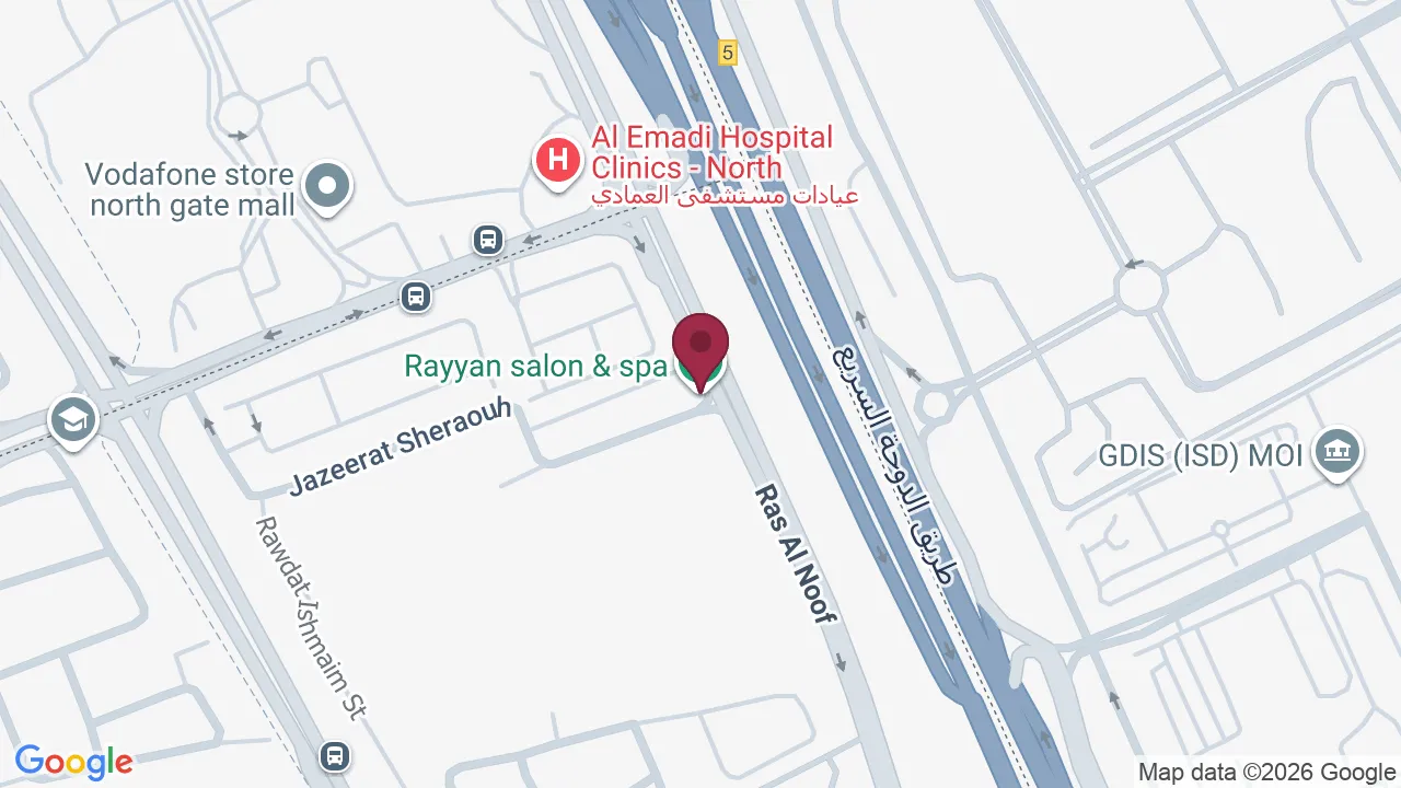 Map showing Rayyan Salon and Spa – Ezghawa