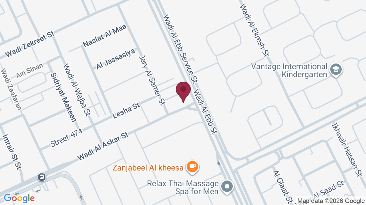 Map showing WHITE BEAUTY LOUNGE Al-Kheesa Branch