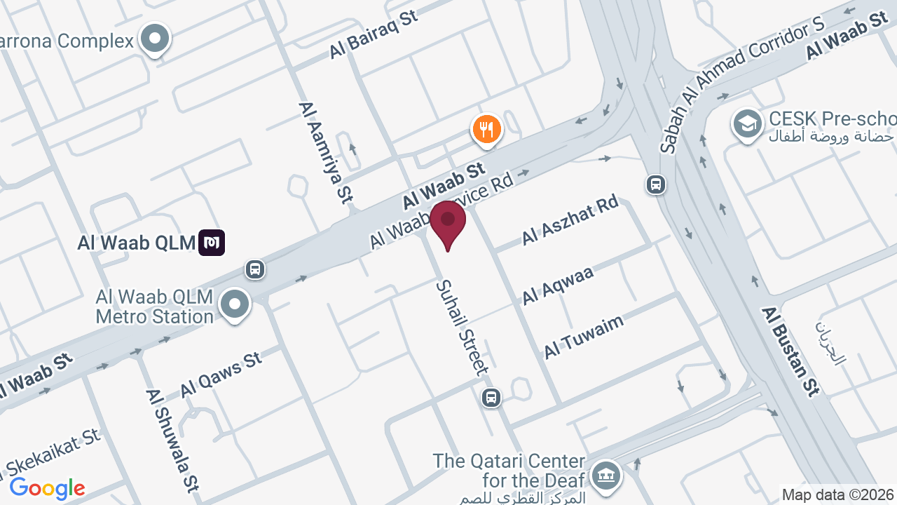 Map showing Bellevue Beauty Center Al Waab