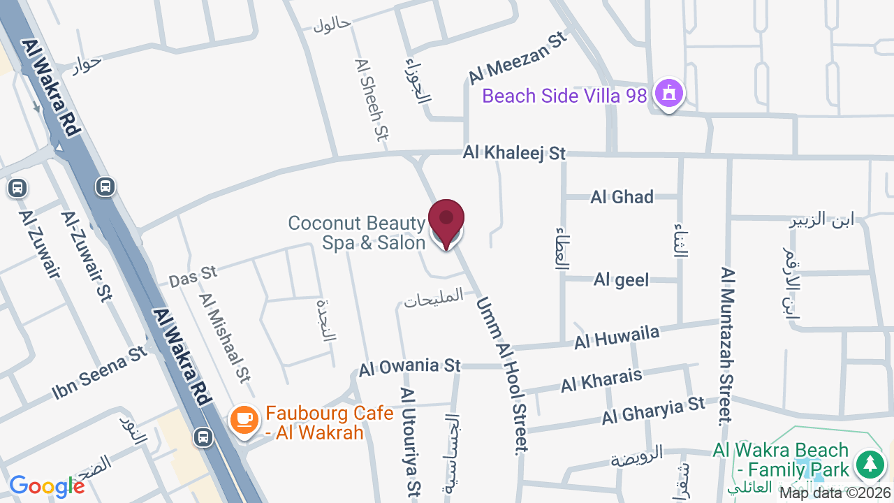 Map showing Coconut Beauty Spa & Salon