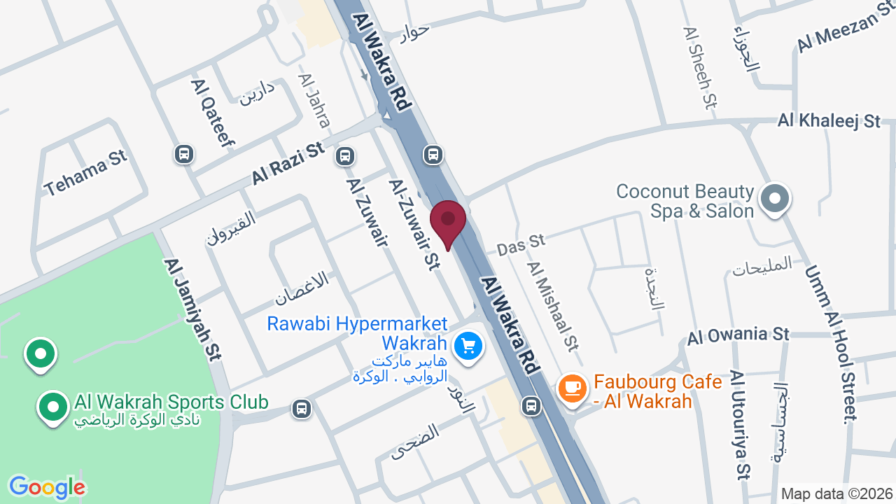 Map showing Abu Al Hana Saloon-Al Wakra صالون أبو الهنا-الوكرة