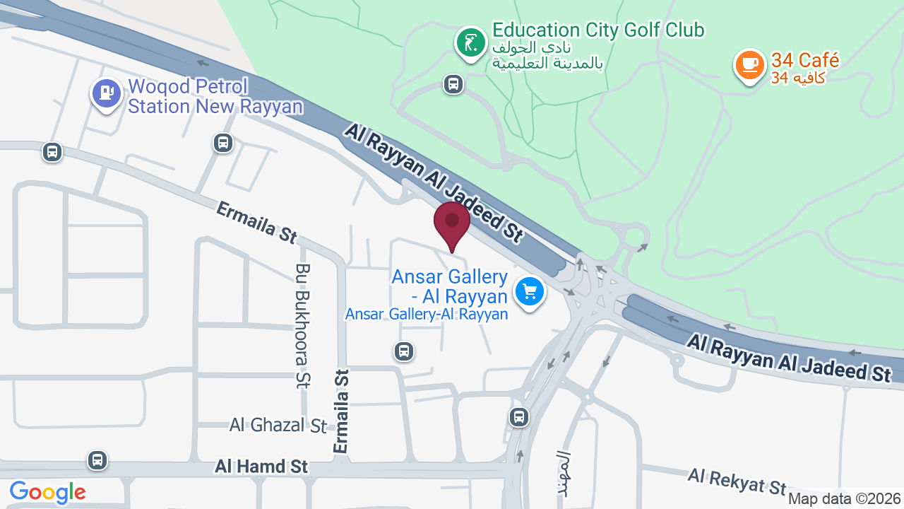 Map showing Varnish Nails & Arts Al RAYAAN