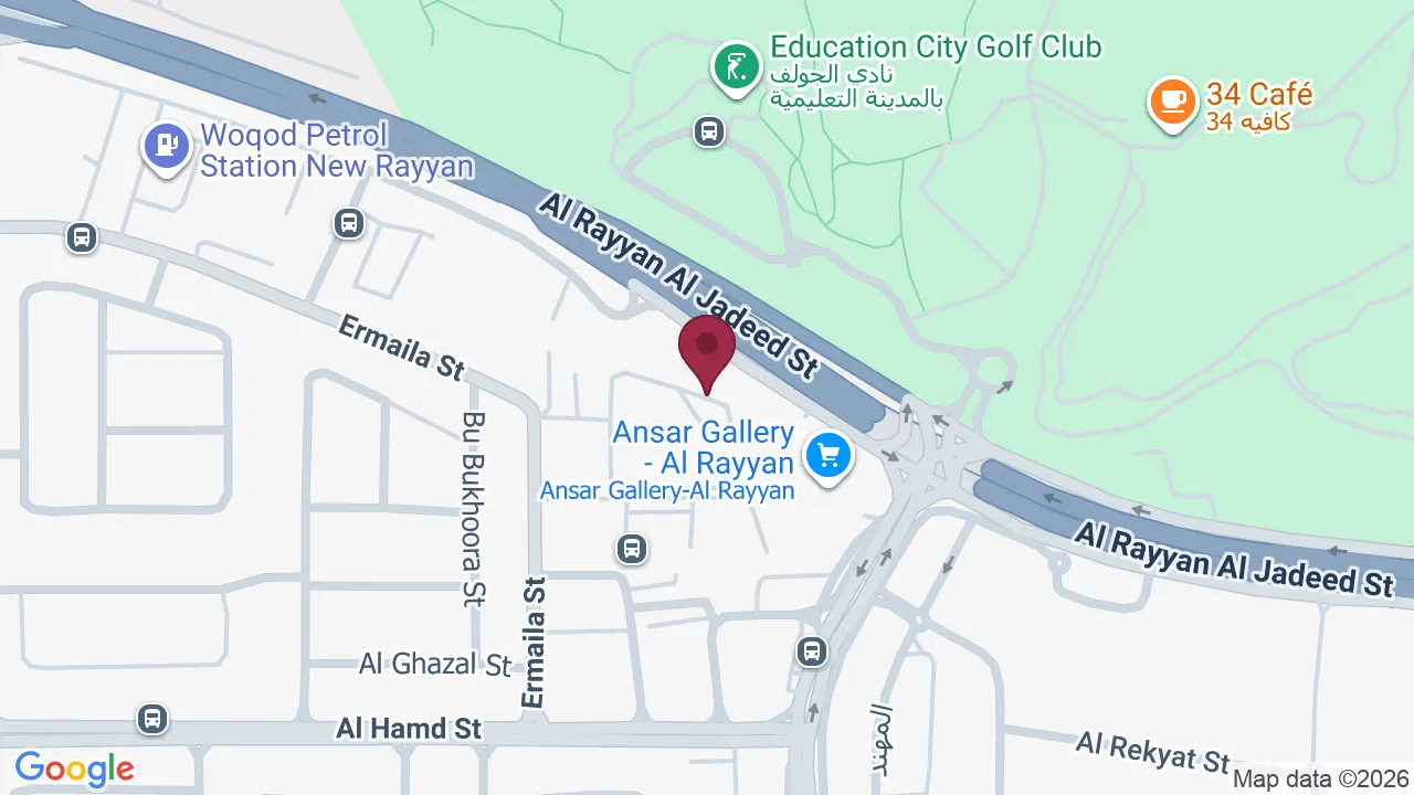 Map showing Varnish Nails & Arts Al RAYAAN