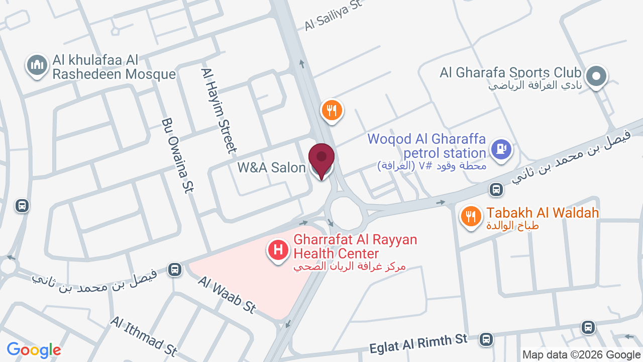 Map showing W&A Salon