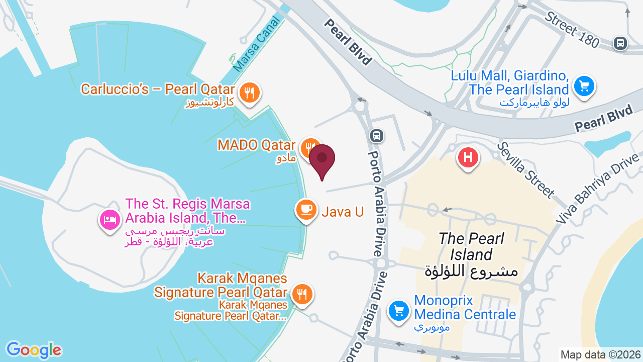 Map showing Nails Qatar The Pearl
