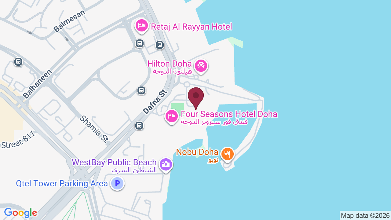 Map showing Nails Qatar Four Seasons Hotel