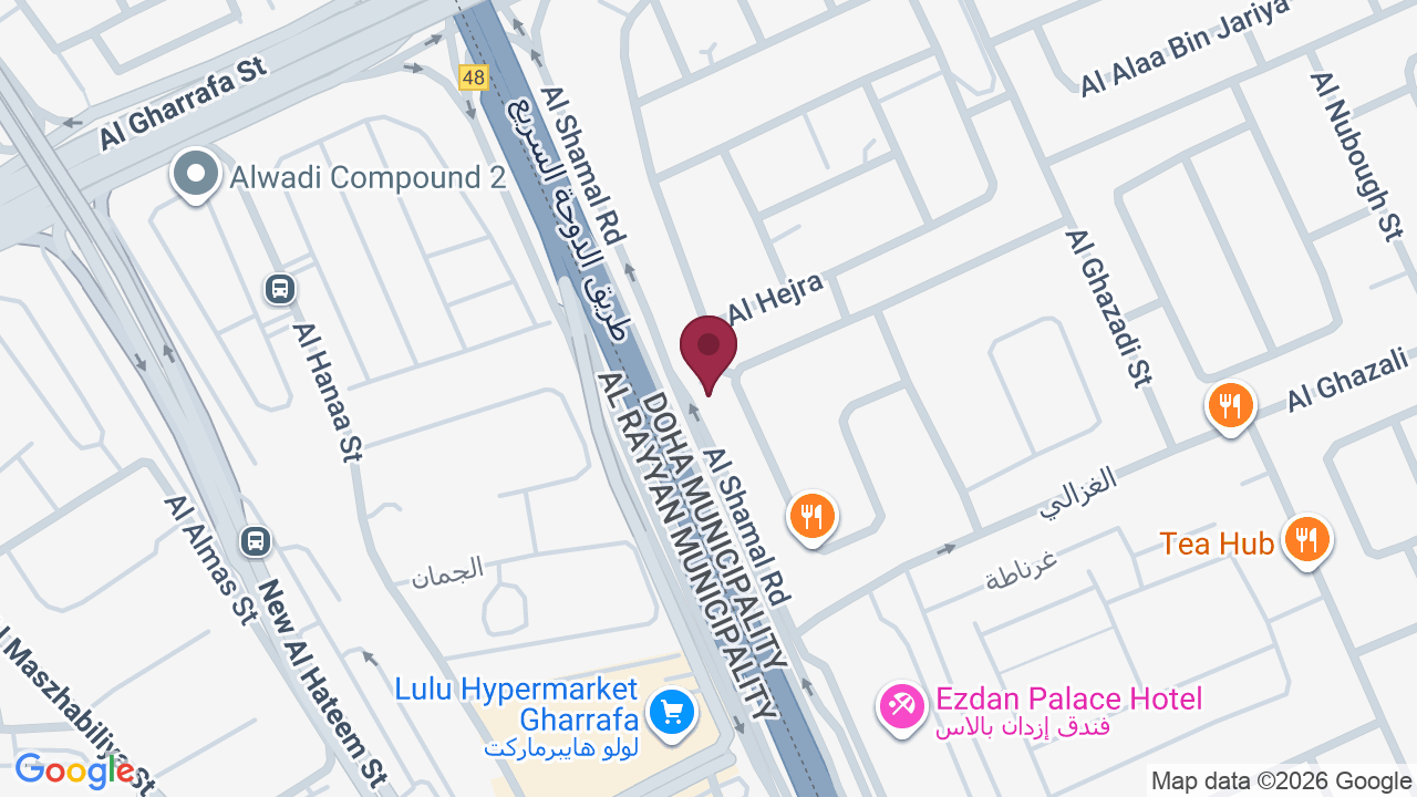 Map showing eva beauty salon garafa Qatar