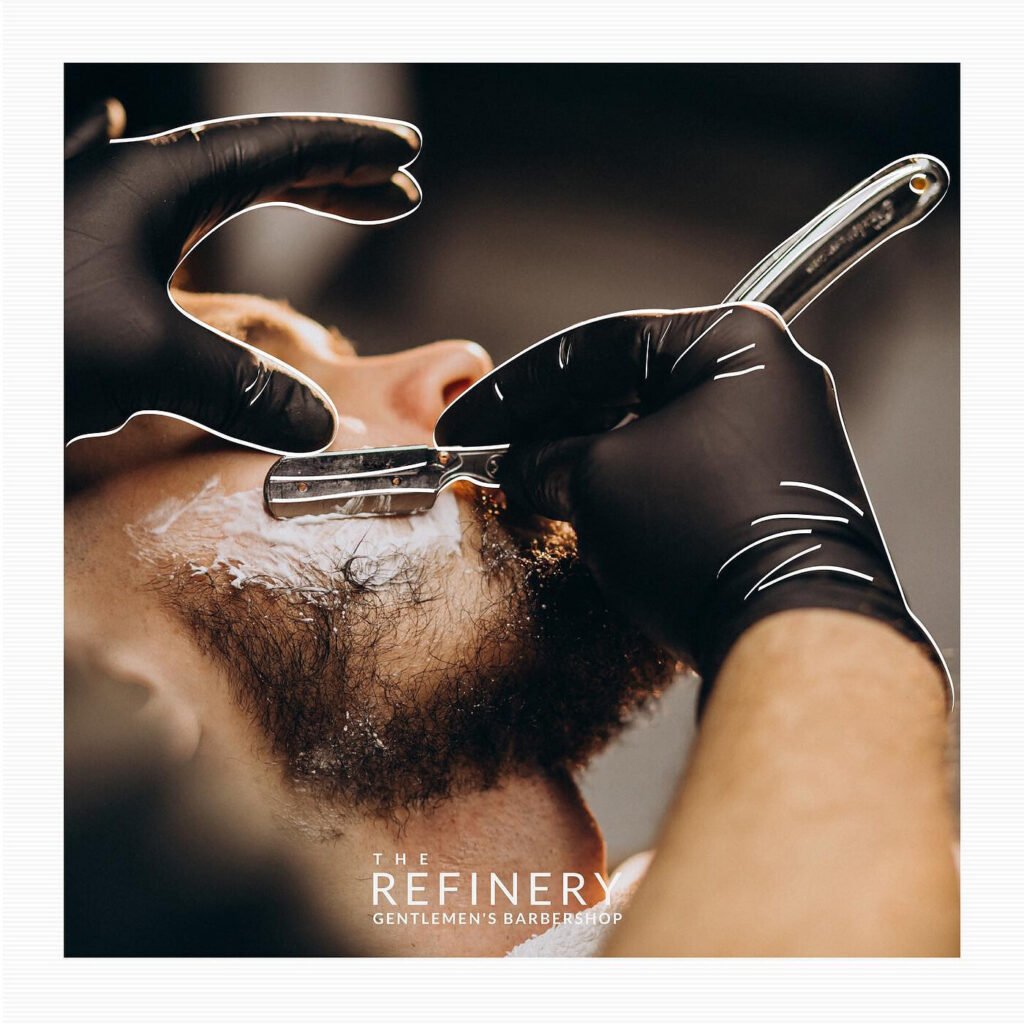 Cut-throat razor shave with hot lather at The Refinery Gentlemen's Barbershop on The Pearl, Doha