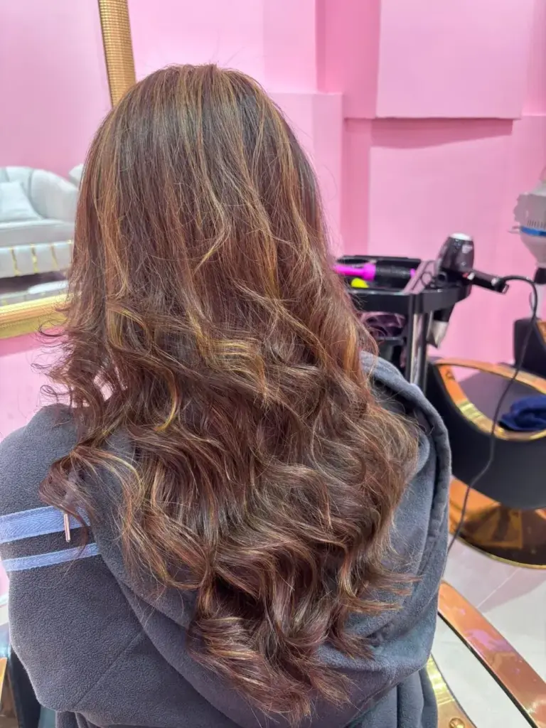 Balayage highlights done at LAVAES Beauty Land in Al Wukair, Doha