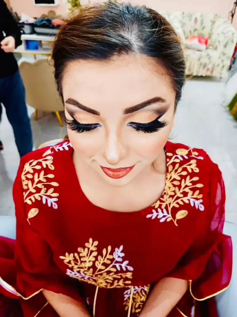 Party makeup with volume lash extensions at LAVAES Beauty Land, Doha