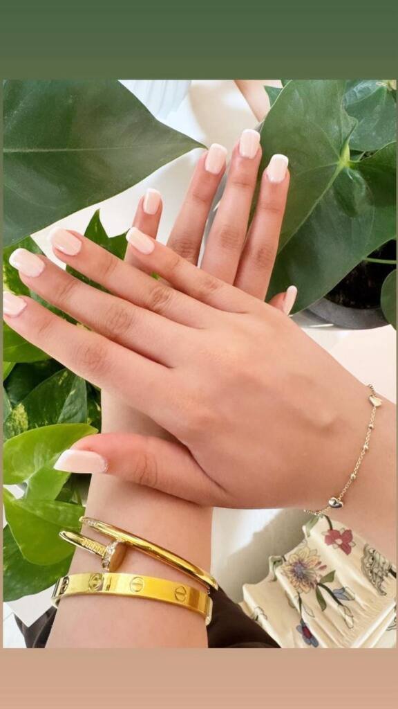 French gel manicure done at LAVAES Beauty Land, Doha