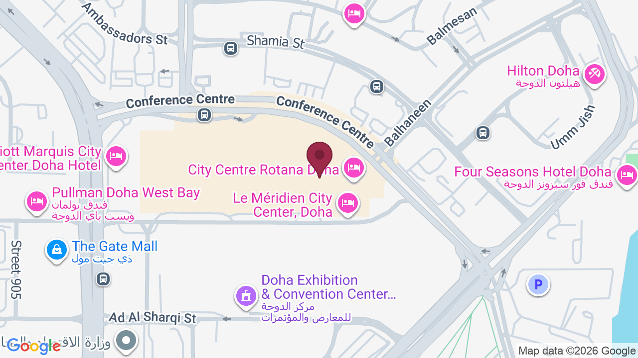 Map showing The Clique Salon city center rotana hotel