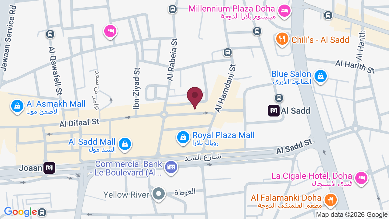 Map showing The Headlines Salon – Al Sadd