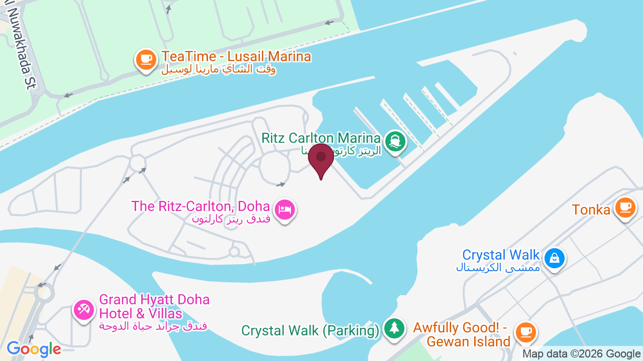 Map showing WK Men’s Salon – The Ritz Carlton Hotel Doha