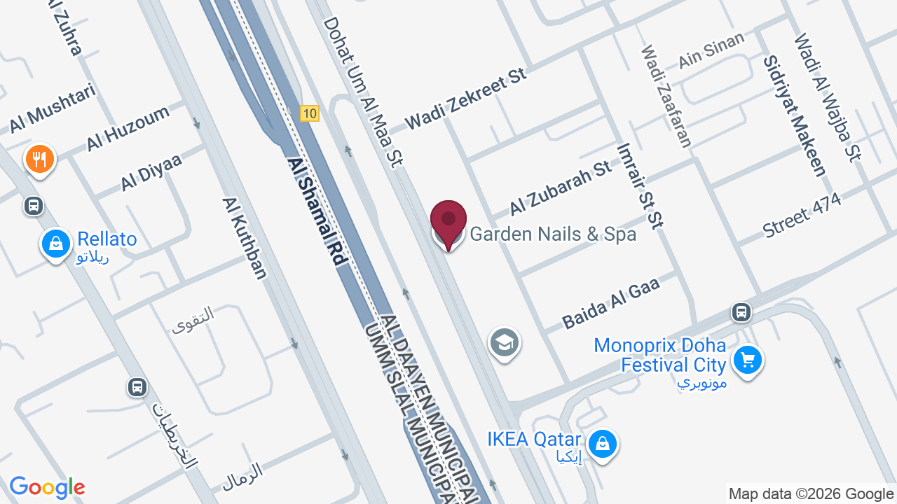 Map showing Garden Nails & Spa