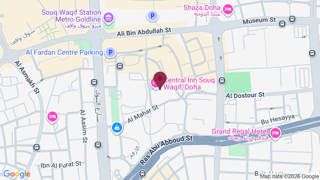 Map showing Rosette Spa – Grand Hamad Branch
