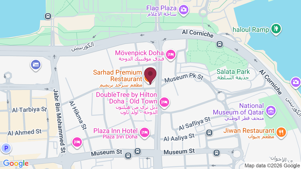 Map showing Qi Spa Qatar