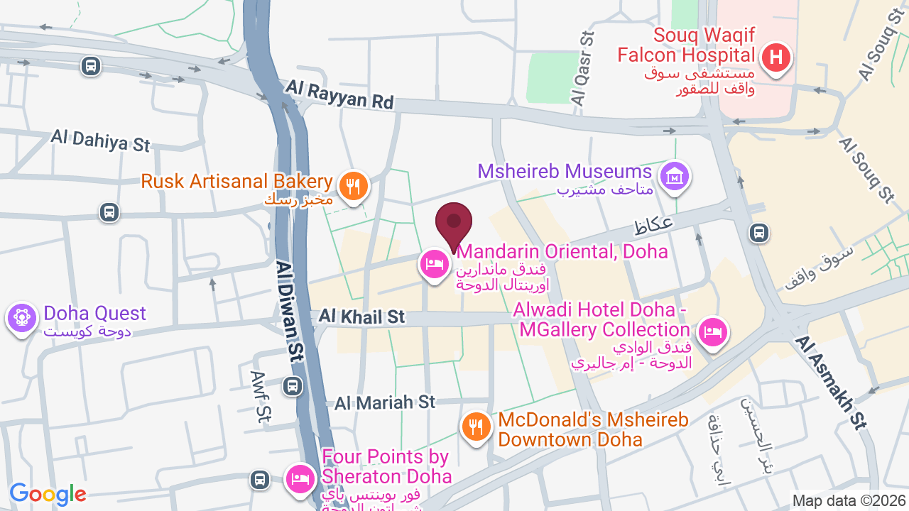 Map showing The Spa at Mandarin Oriental, Doha
