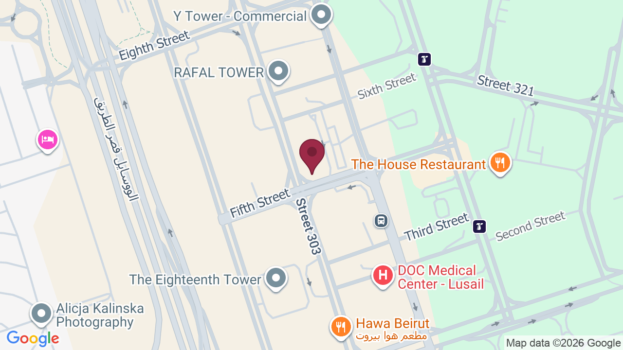 Map showing QN Marina Men’s Spa