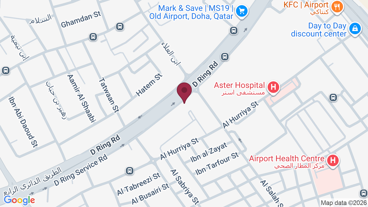 Map showing Dr. Hassan Al-Abdulla Medical Center, Dermatology Clinic Doha