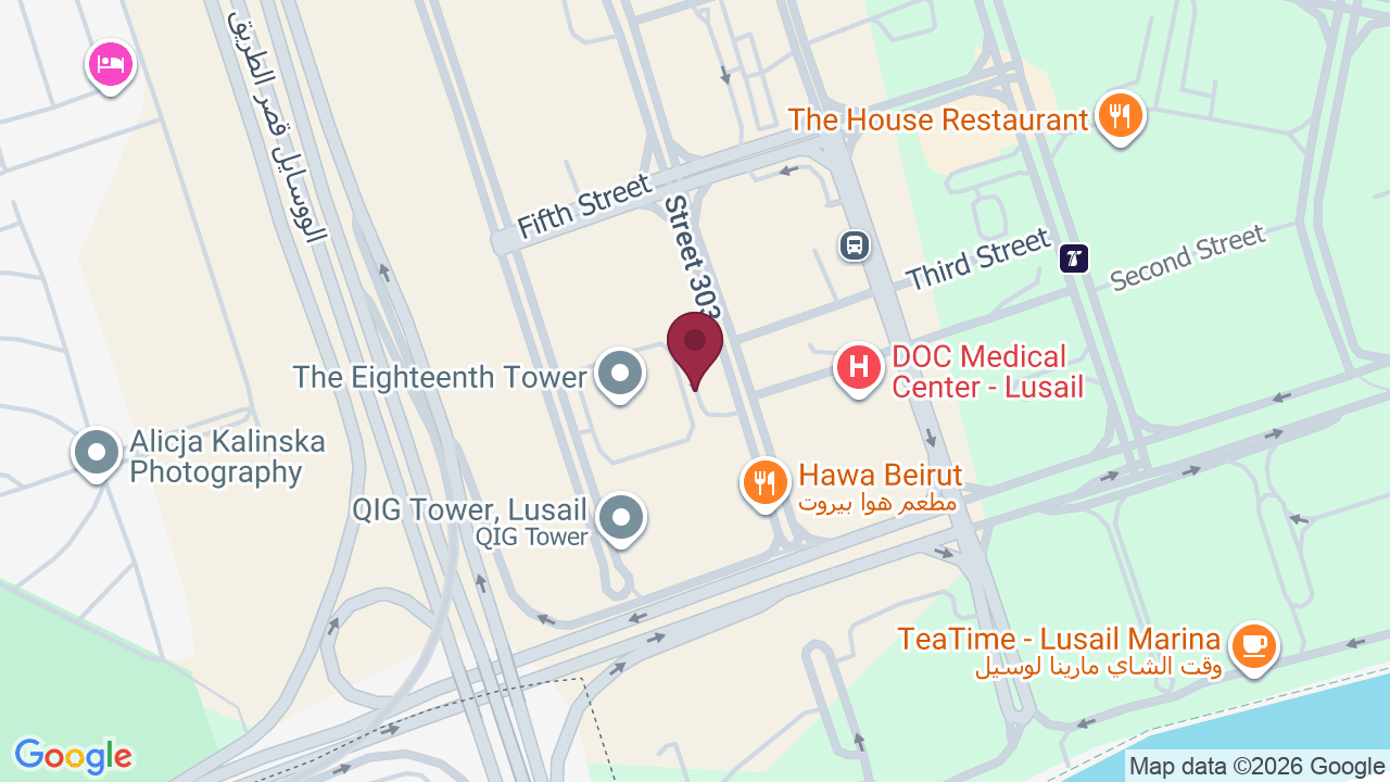 Map showing Padra Clinic Qatar
