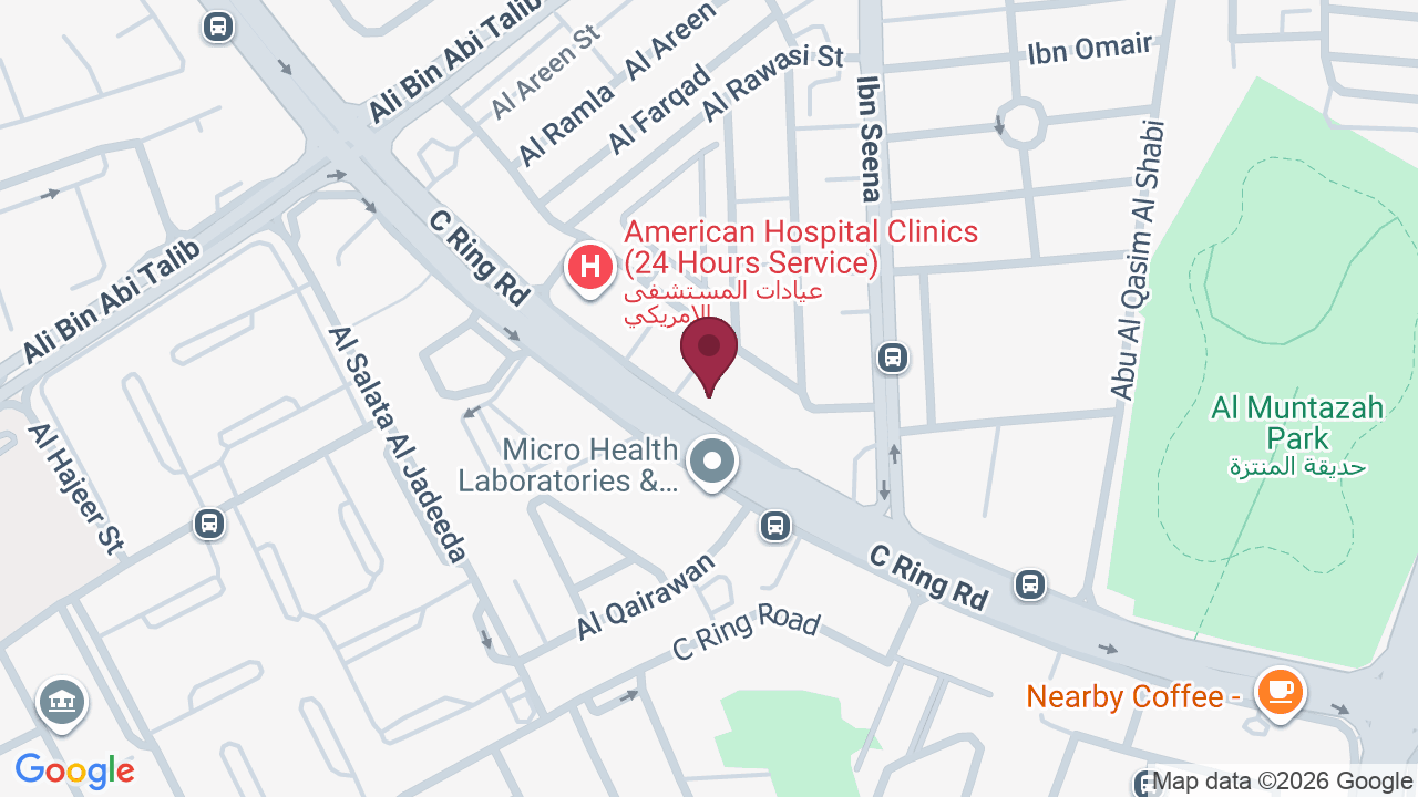 Map showing Aster Medical Centre – C Ring Road